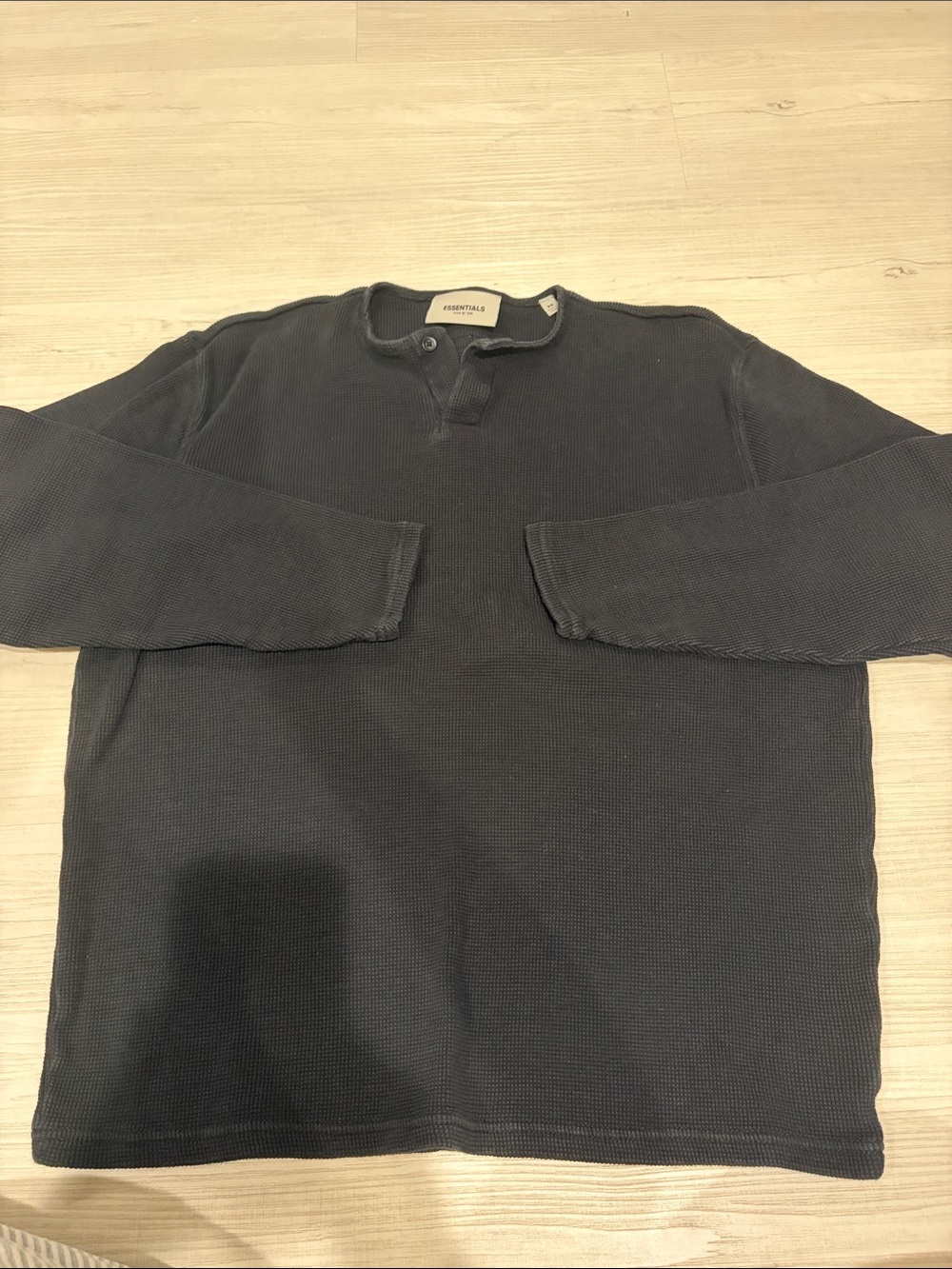 Essentials Men's Long Sleeve Waffle Henley